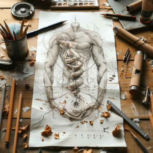 surrealistic-characters tattoo design ideas fluid motion dream human for elbow