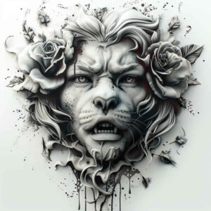 surrealistic-characters tattoo design ideas black-and-white dream human meaning courage