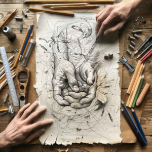 surrealistic-characters tattoo design ideas solid blacks dream human symbolising determination