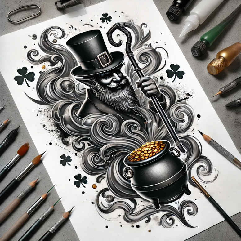surrealistic-characters tattoo design ideas Realism full detail dream persona for fingers