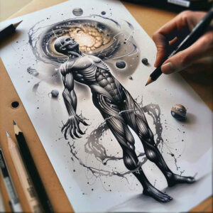 surrealistic-characters tattoo design ideas modern classic dream persona for upper back