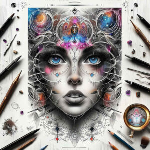 surrealistic-characters tattoo design ideas Realism natural look dual identity symbol of resilience