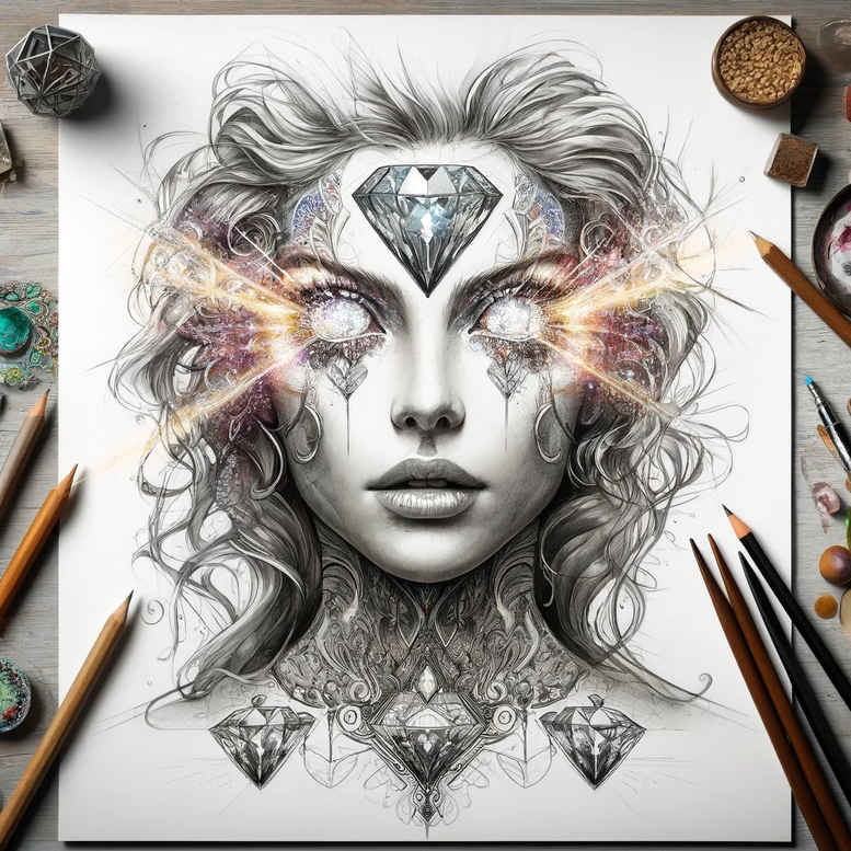 surrealistic-characters tattoo design ideas Realism inner glow fantasy visage symbol of courage