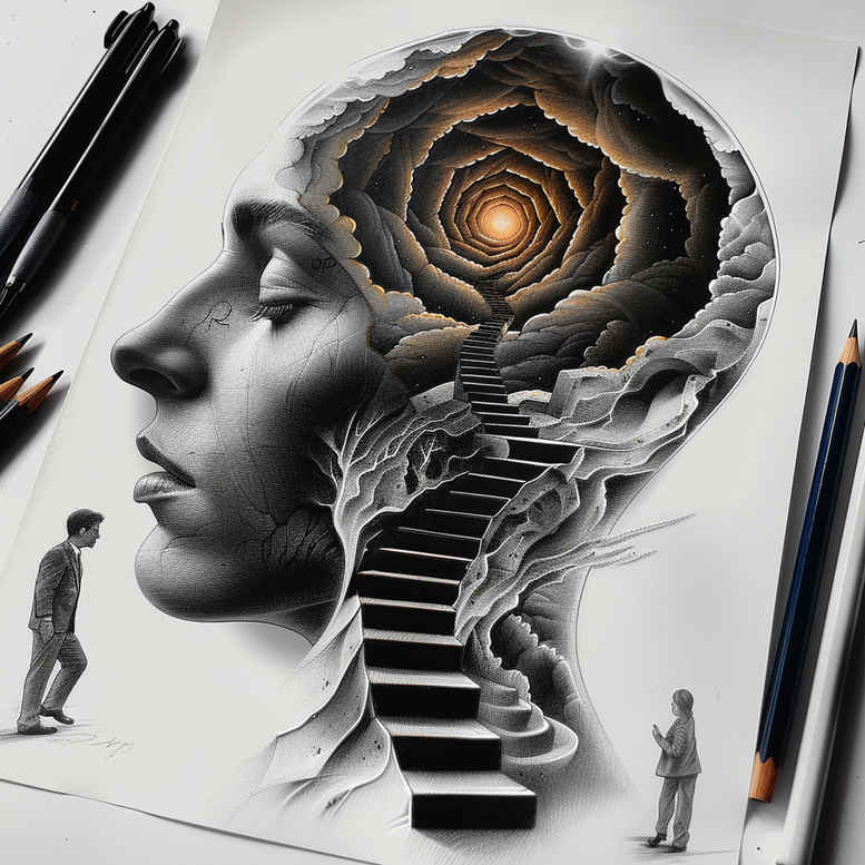 surrealistic-characters tattoo design ideas Surrealism metaphysical floating face for fingers