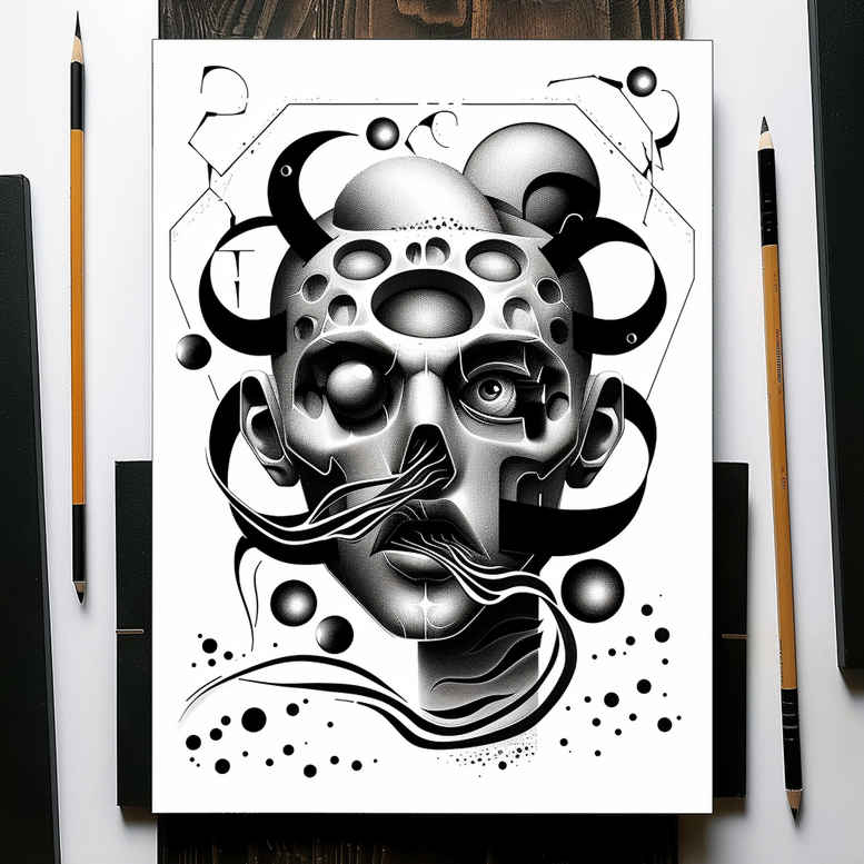surrealistic-characters tattoo design ideas enigmatic aura hybrid form for shoulder