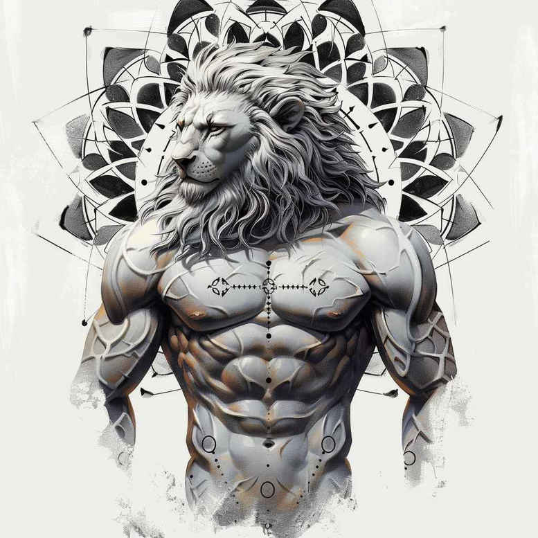 surrealistic-characters tattoo design ideas high-resolution hyperreal expression for abdomen