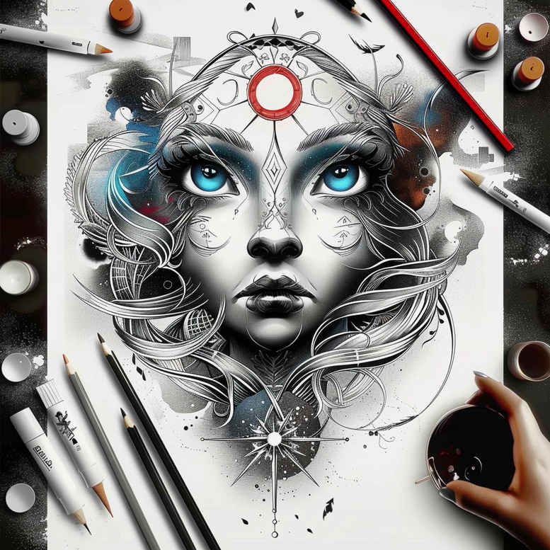 surrealistic-characters tattoo design ideas Surrealism phantom impossible being for elbow