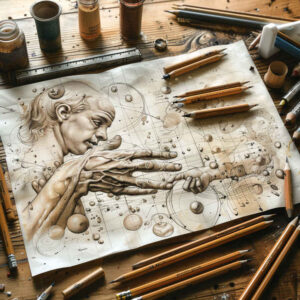 surrealistic-characters tattoo design ideas Surrealism floating elements impossible being for neck