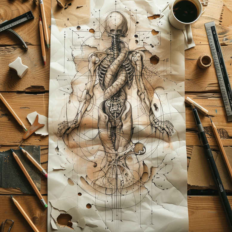 surrealistic-characters tattoo design ideas vibrant inner world stands for endurance