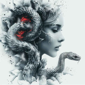 surrealistic-characters tattoo design ideas abstract nightmarish presence for behind ear