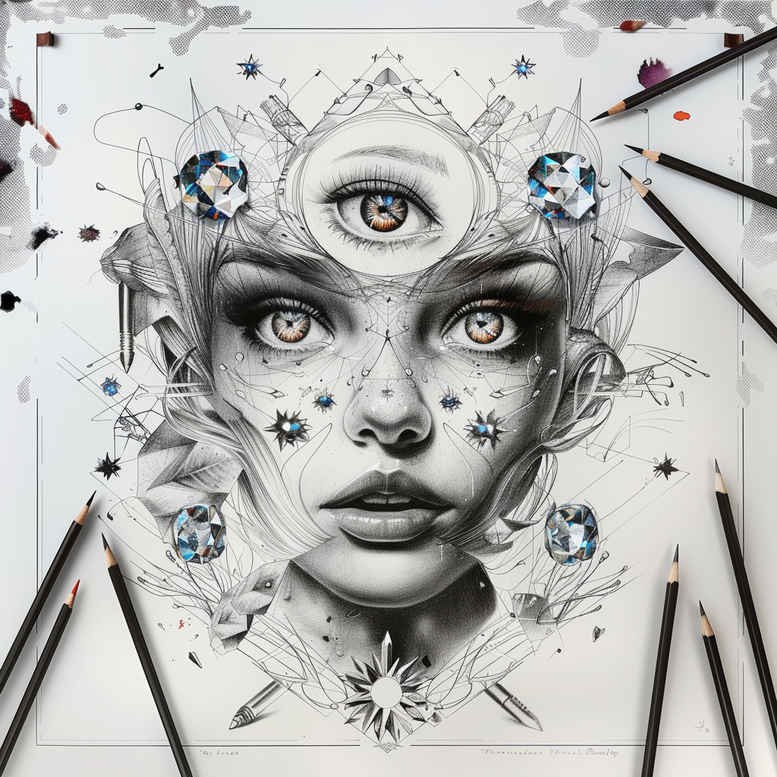 surrealistic-characters tattoo design ideas bright color nightmarish presence for elbow
