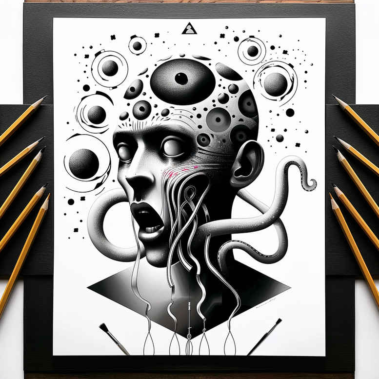 surrealistic-characters tattoo design ideas Surrealism fantastical elements psyche reflection for calf