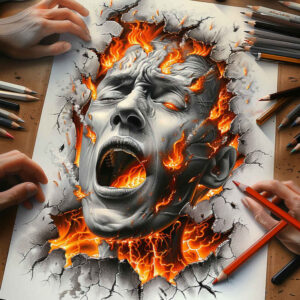 surrealistic-characters tattoo design ideas Realism optical depth psyche reflection for wrist side