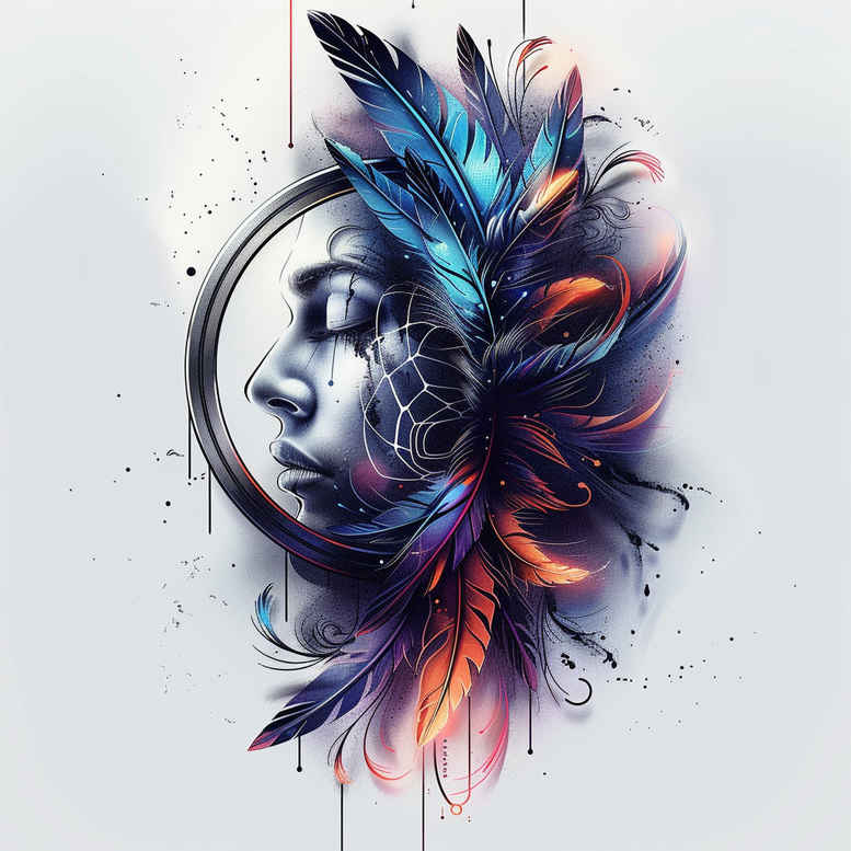 surrealistic-characters tattoo design ideas color richness visual mind symbol of resilience