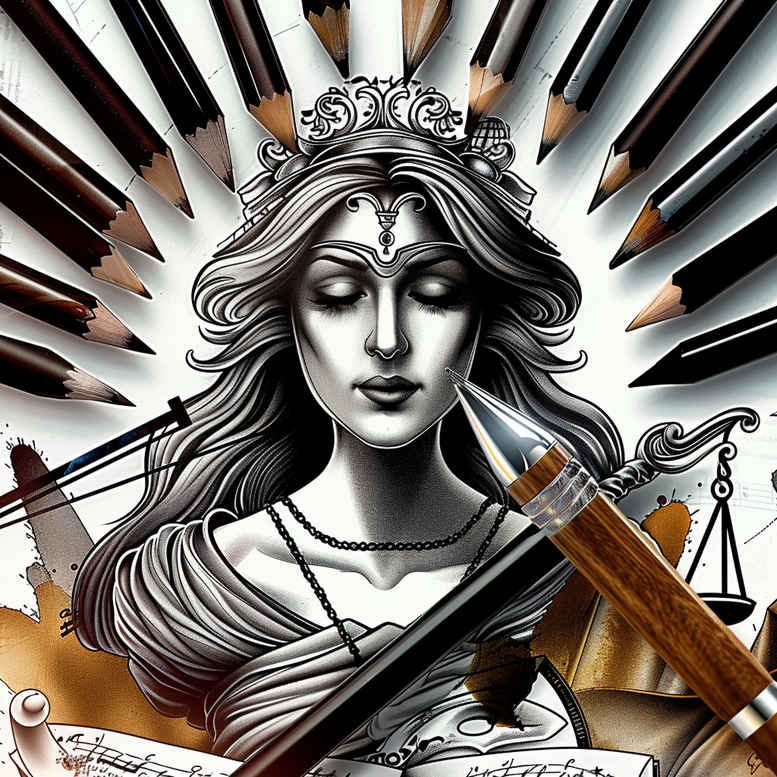 3d-themis-tattoo – tattoo design ideas free ai generated – neotraditional-refined-lines – for-lower-arm – Gallery: themis-inkby-ai