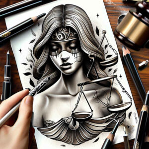 3d-themis-tattoo – tattoo design ideas free ai generated – realism-moist-effect – for-temple – Gallery: themis-inkby-ai