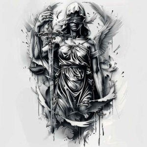 artistic-detail-tattoo – tattoo design ideas free ai generated – realism-refined-contrast – for-knee – Gallery: themis-inkby-ai
