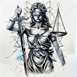 balance-and-justice-tattoo – tattoo design ideas free ai generated – surrealism-hallucinogenic – for-hand – Gallery: themis-inkby-ai