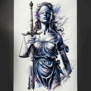 balance-symbol-tattoo – tattoo design ideas free ai generated – neotraditional-dynamic-color – for-thigh – Gallery: themis-inkby-ai