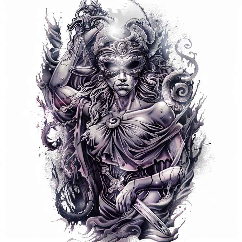 for-women – tattoo design ideas free ai generated – realism-portrait-realism – for-back-of-neck – Gallery: themis-inkby-ai