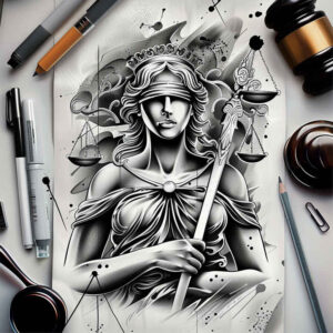 honesty-symbol-tattoo – tattoo design ideas free ai generated – neotraditional-dynamic-color – for-side – Gallery: themis-inkby-ai