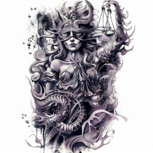 law-symbol-tattoo – tattoo design ideas free ai generated – neotraditional-rich-shading – for-shoulder – Gallery: themis-inkby-ai