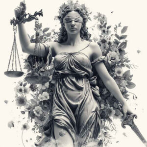 law-symbol-tattoo – tattoo design ideas free ai generated – neotraditional-textural-detail – for-thigh – Gallery: themis-inkby-ai