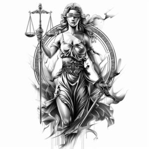 morality-motif-tattoo – tattoo design ideas free ai generated – neotraditional-vivid-detail – for-palm – Gallery: themis-inkby-ai