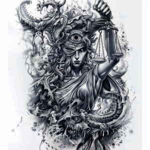 power-symbol-tattoo – tattoo design ideas free ai generated – surrealism-dynamic-shapes – for-shoulder-blade – Gallery: themis-inkby-ai