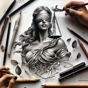 protection-motif-tattoo – tattoo design ideas free ai generated – realism-photorealistic-drawing – for-lower-arm – Gallery: themis-inkby-ai