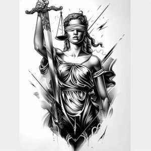 symbolic-themis-tattoo – tattoo design ideas free ai generated – neotraditional-dynamic-color – for-spine – Gallery: themis-inkby-ai