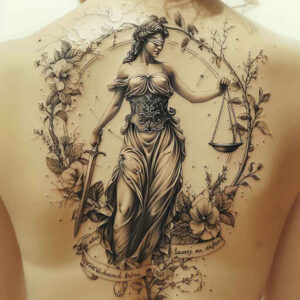 themis tattoo design ideas Surrealism enigmatic light blindfolded truth shows determination