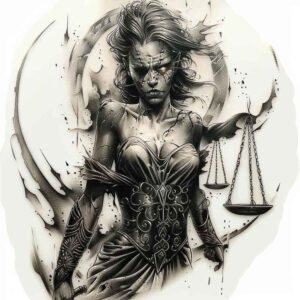 themis tattoo design ideas color blending divine balance for sternum