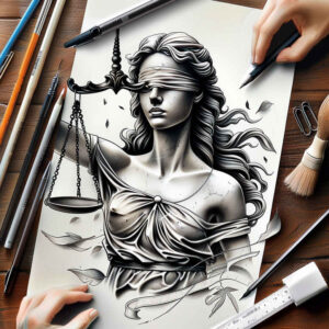 themis tattoo design ideas vector-style equilibrium symbol shows courage