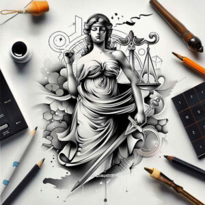 themis tattoo design ideas vibrant legal icon for foot