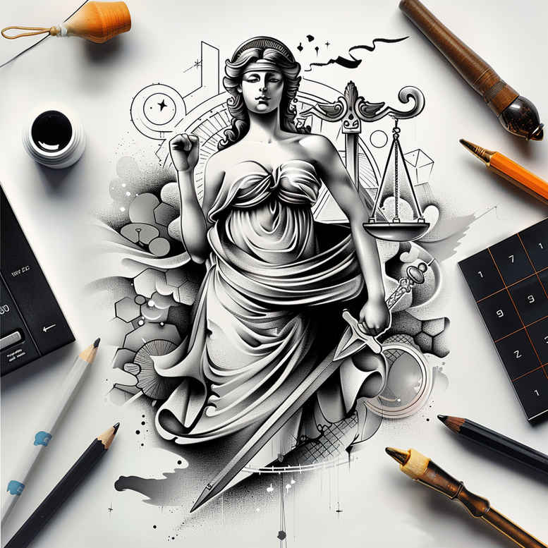 themis tattoo design ideas vibrant legal icon for foot