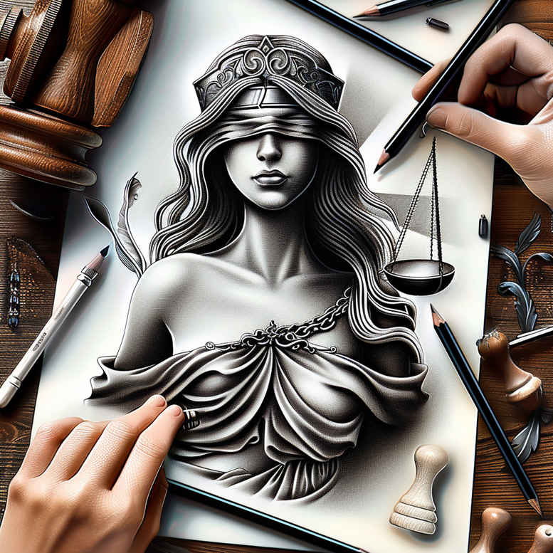 themis tattoo design ideas artistic contrast legal icon for full back