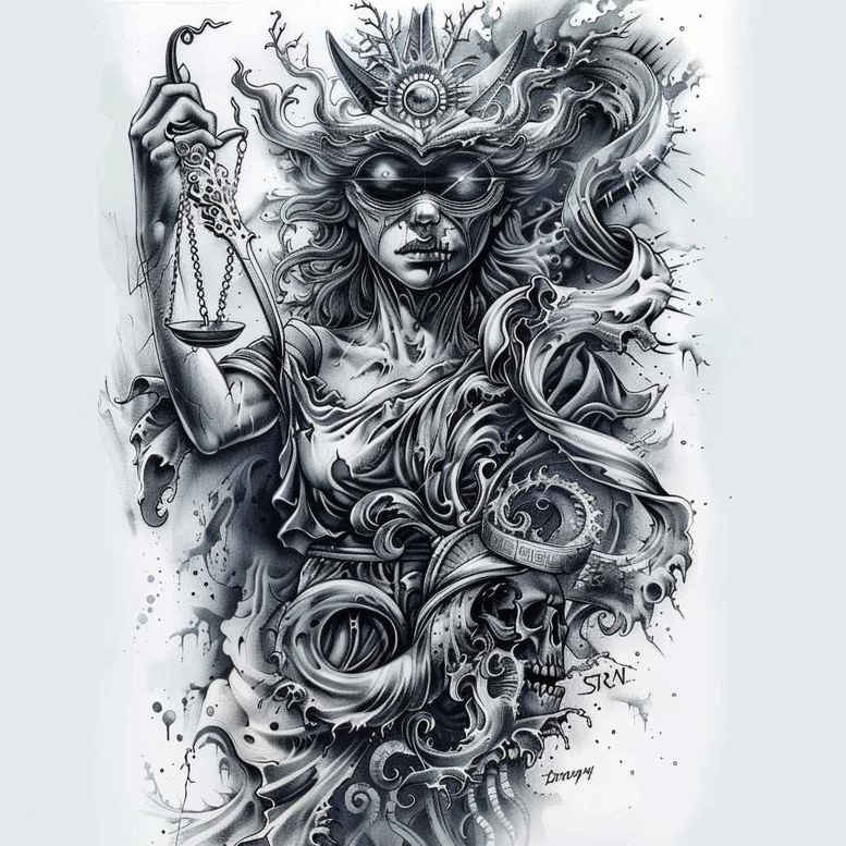 themis tattoo design ideas surreal sacred verdict for toe