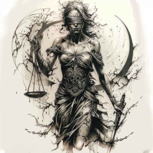 themis tattoo design ideas Realism inner glow symbol of truth for lower leg