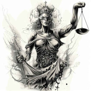 themis tattoo design ideas Surrealism distorted reality symbol of truth for shoulder