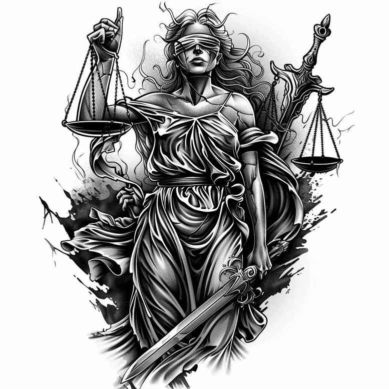 themis tattoo design ideas moody upright stance for stomach