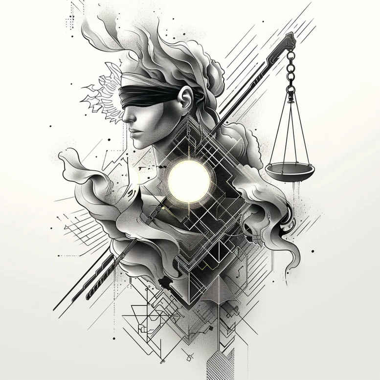 themis tattoo design ideas ornate upright stance perseverance and power