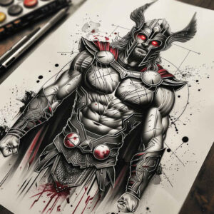 strength-and-courage-tattoo-neotraditional-subtle-highlights-for-upper-thigh – tattoo design ideas free ai generated – Gallery: thor-inkby-ai