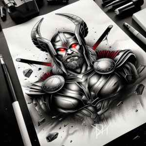 fire-and-lightning-tattoo-realism-sharp-focus-for-ankle – tattoo design ideas free ai generated – Gallery: thor-inkby-ai