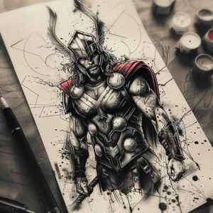 power-symbol-tattoo-neotraditional-enhanced-shading-for-calf – tattoo design ideas free ai generated – Gallery: thor-inkby-ai