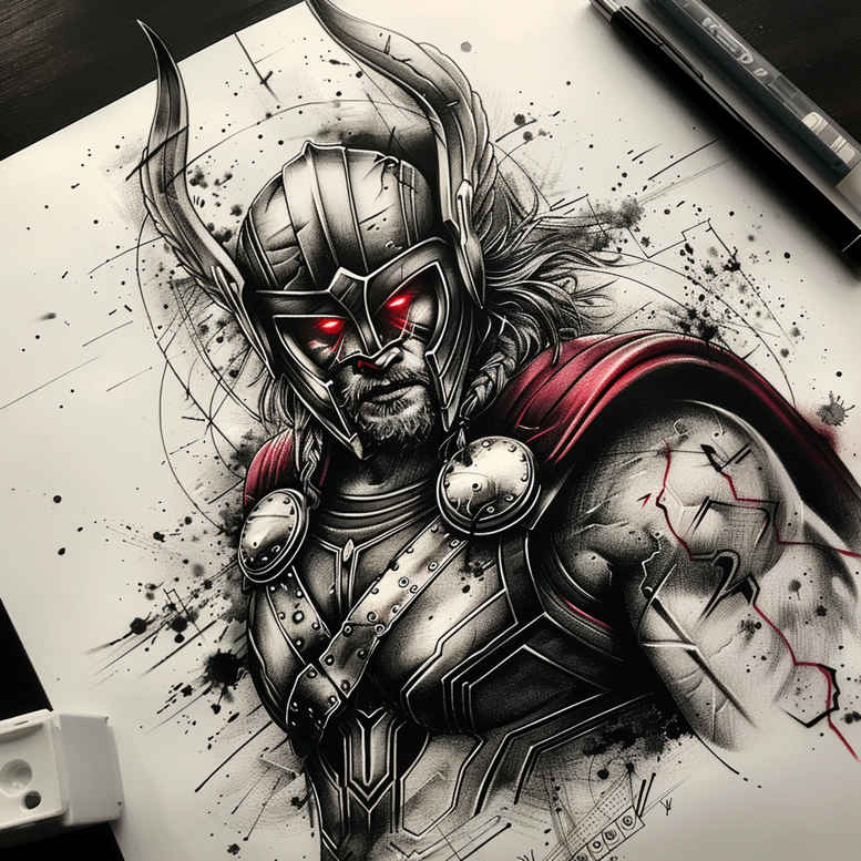 strength-and-courage-tattoo-realism-hyper-realistic-for-stomach – tattoo design ideas free ai generated – Gallery: thor-inkby-ai