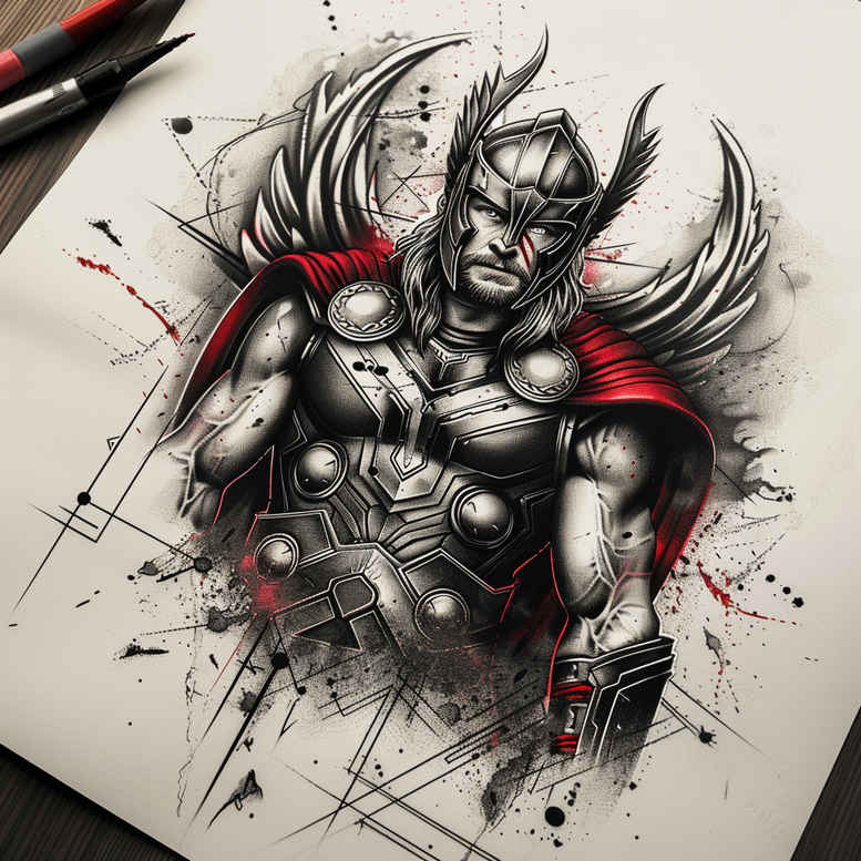 strength-and-courage-tattoo-realism-refined-highlights-for-side-torso – tattoo design ideas free ai generated – Gallery: thor-inkby-ai