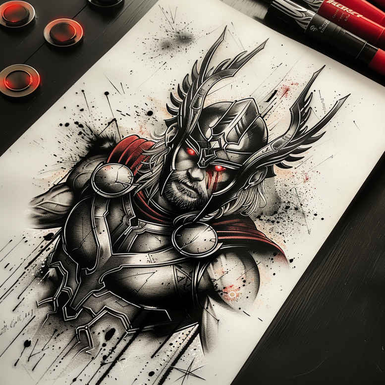 shaded-thor-tattoo-realism-natural-contrast-for-triceps – tattoo design ideas free ai generated – Gallery: thor-inkby-ai