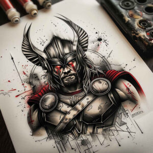 spiritual-motif-tattoo-surrealism-chromatic-aberration-for-heel – tattoo design ideas free ai generated – Gallery: thor-inkby-ai