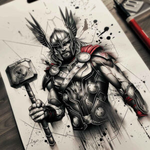 mjolnir-tattoo-realism-shadow-realism-for-side-torso – tattoo design ideas free ai generated – Gallery: thor-inkby-ai